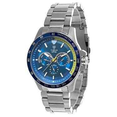 Imagem de Relógio Masculino de Aço MultiFunção Tuguir Analógico Infinity TGI37022 Prata e Azul