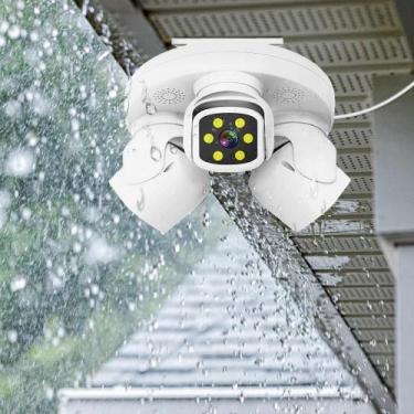 Imagem de Câmera IP WiFi Externa PTZ De Lente Tripla 6K 15MP HD Com Tela De 3 Po