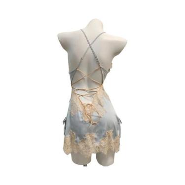 Imagem de Pijamas Sexy De Seda Gelada Para Mulheres, Camisola Elegante Com Alças