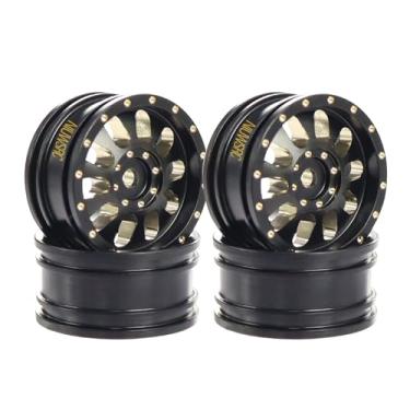 Imagem de 4pcs Black Coating Brass 23g Wheel Rim Hub Offset 0.7" for AXIAL SCX30 Jeep Wrangler JLU Ford Bronco 1/30 RC Crawler Car Upgrade Parts (10 Holes)