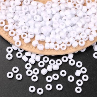 Imagem de Contas de pônei brancas, 300 peças, miçangas para fazer joias, contas para pulseiras, colares e brincos