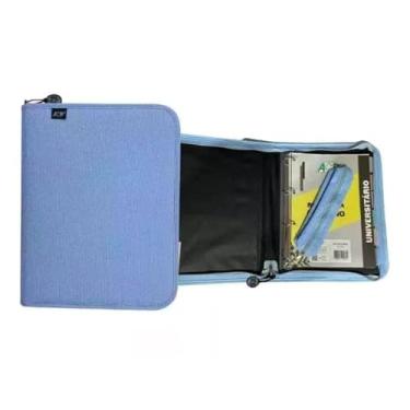 Imagem de Fichário Universitário com Bloco 6 Divisórias e Estojo (AZUL)