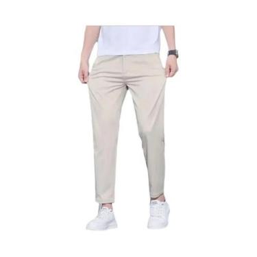 Imagem de Calças Casuais Masculinas De Corte Reto Até O Tornozelo Verão 2025 Cor