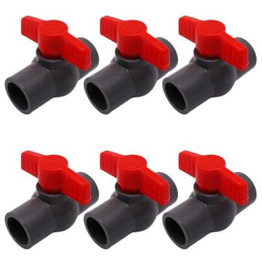 Imagem de GDFYMI 6 peças de válvula de esfera de PVC cinza de 3/10.2 cm com manípulo em T laranja válvulas de desligamento de água válvula liga/desliga a 150 Psi para projeto de água, piscina, sistema de