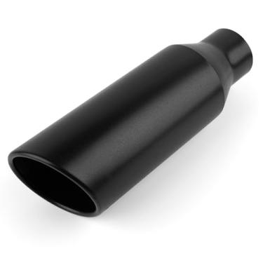 Imagem de Poder notável, ponta de escape longa de aço inoxidável com corte angularRP Remarkable Power 2.5"x4"x12" preto RP_EXT08_G1