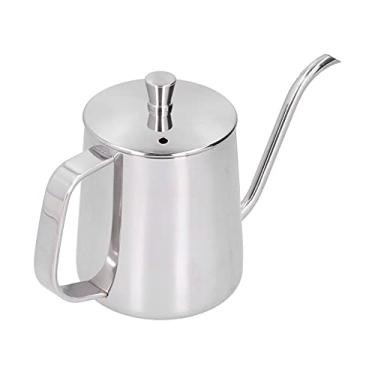 Imagem de Aqur2020 Pote de Gotejamento Manual de Aço Inoxidável 304, Bico Longo e Estreito de Pescoço de Ganso para Derramamento Controlado, Adequado para Fabricação de café Em Casa e Restaurante (Prata 350ML)