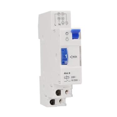 Imagem de ALST8 Interruptor temporizador de iluminação de escada de 7 minutos 220 VCA montado em trilho DIN