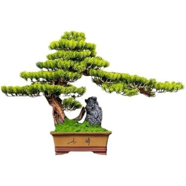Imagem de Árvore artificial simulação de enfeites de pinheiro acolhedores bonsai casa interior sala de estar vaso árvore falsa hotel varanda decoração de mesa árvore falsa