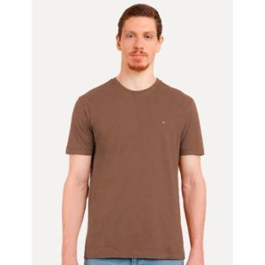 Imagem de Camiseta Aramis Masculina Basic Lisa Marrom-Masculino