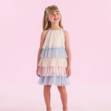 Imagem de Vestido Infantil Petit Cherie Babadinho de Tule Colorido-Feminino