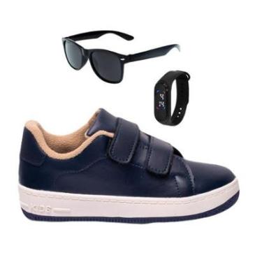 Imagem de Tênis Infantil Masculino Escolar Casual Menino Novo + Óculos + Relógio-Masculino