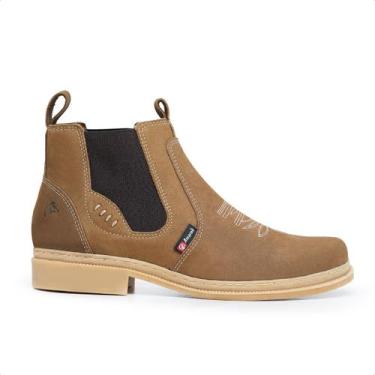 Imagem de Botina Country Em Couro Legítimo Cana Rústica Bota Western - Amarok Bo