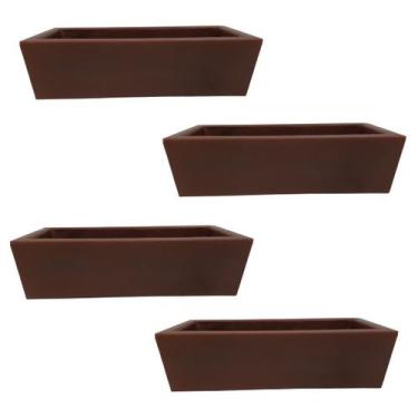Imagem de Kit 4 Jardineira de Planta Marrom 37x15 Floreira Polietileno - Alpe & 