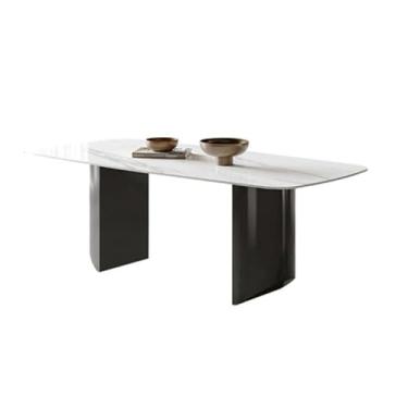 Imagem de Mesa de jantar moderna e simples, mesa de jantar leve de ardósia, mesa multifuncional adequada para mesa de jantar, mesa de chá e mesa de cozinha moderna
