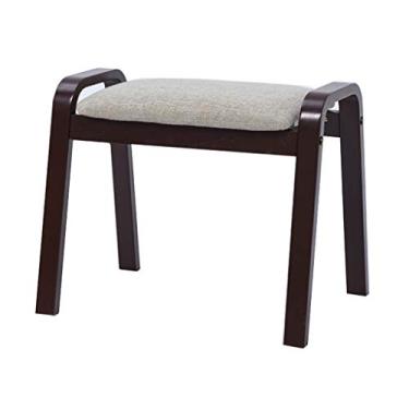 Imagem de Banqueta de sapatos para casa, banco moderno, criativo, para sala de estar, mesa de café, sofá, banquinho quadrado de madeira maciça nogueira banco pequeno para sala de estar corredor (cinza-pequeno)