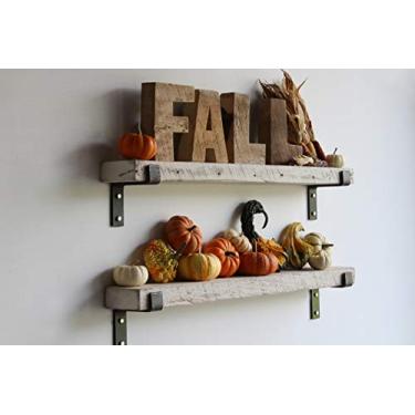 Imagem de Prateleiras Urban Legacy Accent | Tábua de celeiro de palheta | Conjunto de 2 com suportes completos (lavagem branca 122 x 17,8 x 5 cm) (lavagem branca 122 x 11,4 x 5 cm)