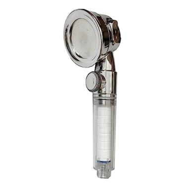 Imagem de Chuveiro de banheiro 3 modos de chuveiro filtrado pressão de água botão ajustável chuveiro mineral