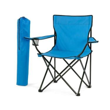 Imagem de Cadeira Dobrável De Pesca Praia Com Porta Copos Apoio Braço - Idea