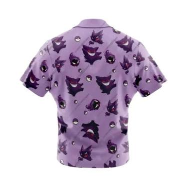 Imagem de Camisa Havaiana Masculina E Infantil Com Estampa Gengar Pokémon, Casua