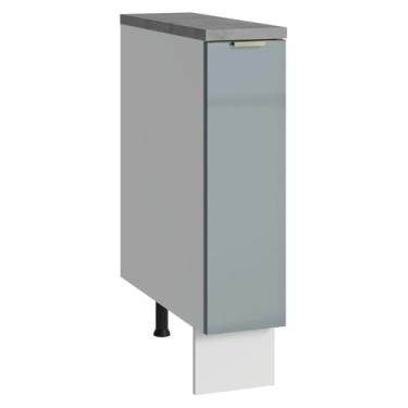 Imagem de Balcão Porta-temperos 20cm 1 Porta (com Tampo) Branco/cinza Lux Madesa