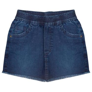 Imagem de Shorts Saia Juvenil Look Jeans Moletom Jeans - UNICA - 14-Feminino