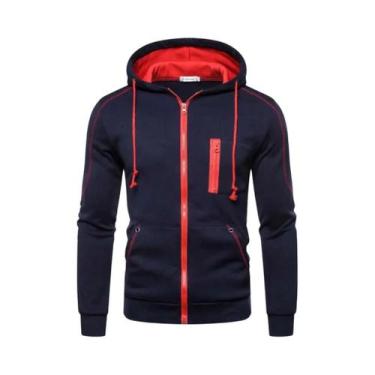 Imagem de Moletom Masculino Com Capuz Em Cores Contrastantes Preto Branco Verde 