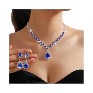 Imagem de Conjunto De Joias De Casamento Em Cristal Vermelho Verde Azul Para Mul