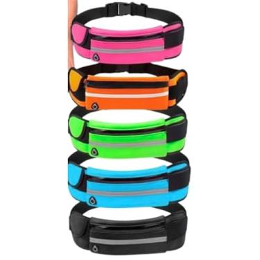 Imagem de Pochete Esportiva Porta Celular para Corrida e Academia – Cinta Fitness Unissex Ajustável com Zíper – Ideal para Caminhada, Treino e Ciclismo – Cores Preto, Laranja, Azul e Rosa