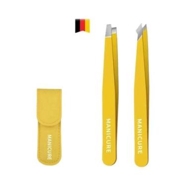 Imagem de Pinça De Sobrancelha Inclinada De Aço Inoxidável Colorida Para Remoção