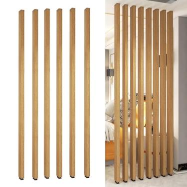 Imagem de Divisória de sala de privacidade de parede de metal separador do chão ao teto 6 peças de decoração de pé ajustável para restaurantes, escritórios e casas, altura 0,7-2,4 m