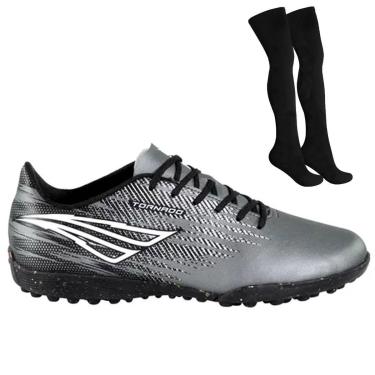 Imagem de Kit Chuteira Society Penalty Tornado Infantil + Meião-Unissex