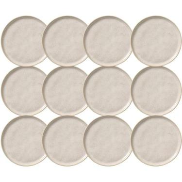 Imagem de Jogo 12 Pratos de Sobremesa Porto Brasil 21cm Cerâmica Off White Mouss