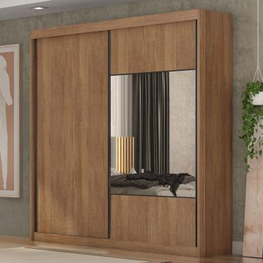 Imagem de Guarda-Roupa Casal Alpe Devero 2 Portas 8 Gavetas 100% Mdf com Espelho Cumaru - Pnr Móveis