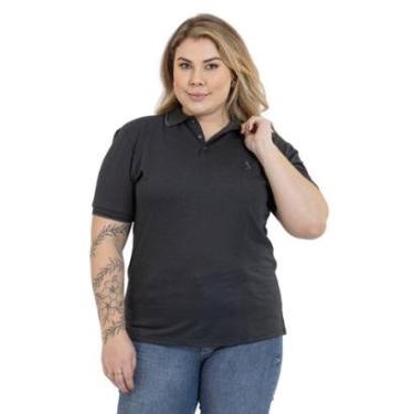 Imagem de Camisa Polo Plus Size Feminina Botões Dia a Dia Trabalho-Feminino