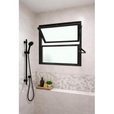 Imagem de Vitro Basculante Alumínio Preto 1 Seção 40X60 Brecorimo