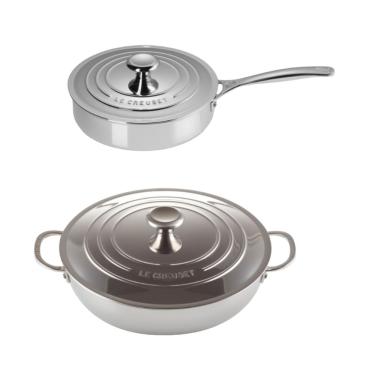 Imagem de KIT LE CREUSET CAÇAROLA 30CM FRIGIDEIRA 24CM INOX 3-PLY