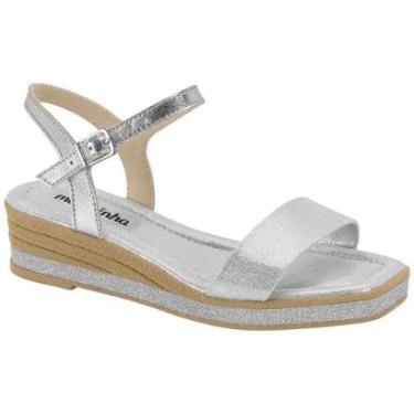 Imagem de Sandália Infantil Molekinha Metal Glamour Com Glitter Prata-Feminino