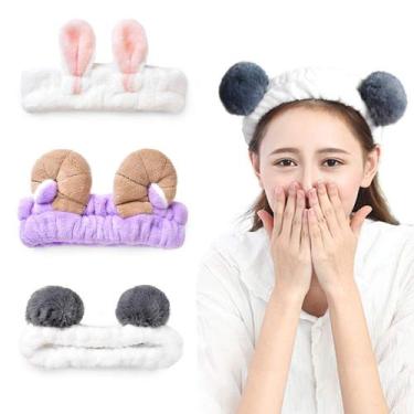 Imagem de HUIANER Cute Animal Ears Headbands with Fluffy Ball Soft Co - HUOGUO