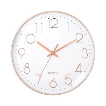 Imagem de Relógio De Parede Redondo Moderno Silencioso De 8 Polegadas Com Movime