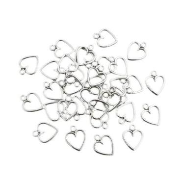 Imagem de Pingentes De Corações Vazados Em Ouro E Prata Antigos, 100 Peças, Ping