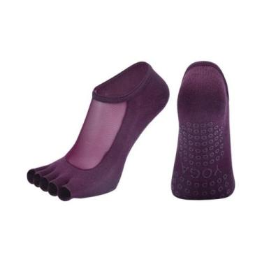 Imagem de Meias De Yoga E Pilates Antiderrapantes Para Mulheres, Com Dedos Abert