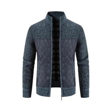 Imagem de Jaqueta De Suéter Com Capuz Em Fleece Para Homens, Estampa Xadrez, Alt