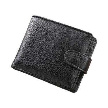 Imagem de Carteira Masculina De Couro Vintage Curta Com Fecho Fino Casual Duráve