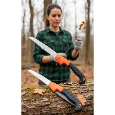 Imagem de Serrote Dobrável 18cm Poda Jardim Aço 5 Dentes Corte Preciso - Congrat