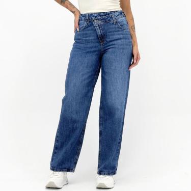Imagem de Calça Damyller Jeans Reta Feminina-Feminino