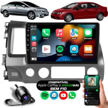 Imagem de Kit Central Multimídia Carplay Android Auto Sem Fio 9 Polegadas Civic 