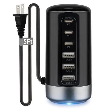Imagem de Estação de carregamento EGK Universal USB e USB-C 60W 6 portas 3A