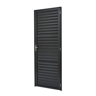 Imagem de Porta de Aluminio 210x80cm Batente 4cm Ultra Ramassol Abertura Esquerd