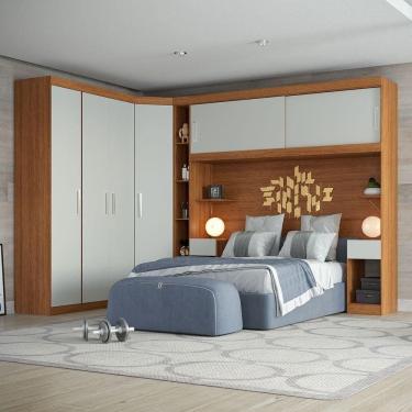 Imagem de Guarda Roupa Modulado Casal Genova Plus 6 Portas Bater e Correr 4 Gavetas Freij&oacute;...