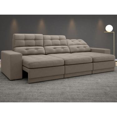 Imagem de Sofá Jobim 2,30m Assento Retrátil e Reclinável Velosuede - NETSOFAS